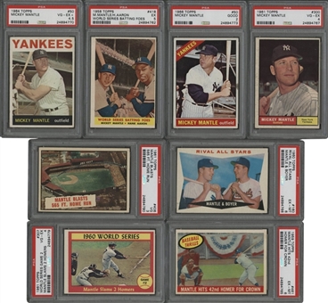 1958-1966 Topps Mickey Mantle PSA-Graded Collection (8 Different)